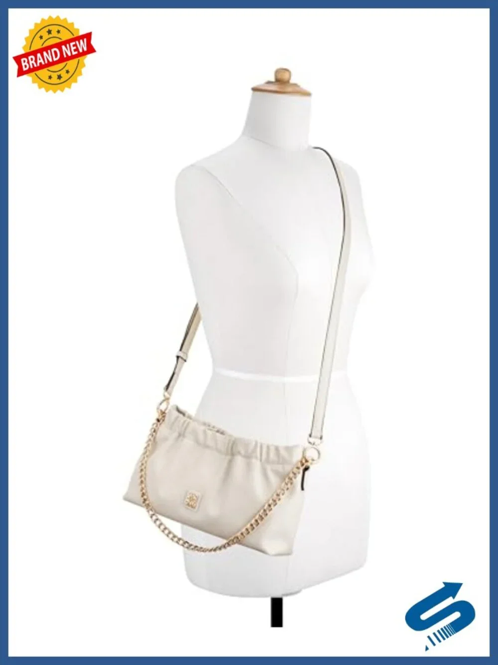 Nine West Flynn Convertible Shoulder Bag Faux Leather Satchel